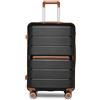 British Traveller Valigia Grande 76CM Trolley Rigida PP Leggero con TSA Lucchetto (28pollici, Nero)