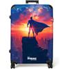 NoBoringSuitcases.com NoBoringSuitcases© Valigia Grande Bambini Trolley Da Stiva Viaggio Rigido | 77x51.5x28 cm - Leggero 4 Ruote Valigie Per Bimbo Large XL Bagaglio Supereroe - Città - Tramonto