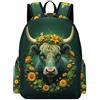 TPISLI Zaino per Computer Highland Cattle Bambina 9 Anni Zainetto Bull Motif Bambini Classe 3-5 Cartella Scolastica Elementare School Bag, Gite Viaggio Tempo Libero