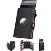 Manmaxim Portafoglio da uomo Airtag Wallet, portafoglio RFID Smart Wallet for Men, compatto Air Tag Portafoglio da uomo per 12 carte, pop-up carte con scomparto portamonete e 2 finestre ID