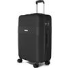 VOYAN Valigia da cabina 55 x 40 x 20 Bio, trolley rigido ABS leggero, con ruote doppie a 360°, guscio rigido leggero e serratura di sicurezza, bagaglio a mano per viaggi in aereo, Nero , Mediano
