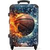 NoBoringSuitcases.com NoBoringSuitcases© Valigia Media Bambini Rigida Trolley Medio Viaggio Aereo | 67x43x25 cm - 4 Ruote Valigie Leggere Bimbo Valigetta Trolly Dimensioni M Basket - Fuoco - Dinamico
