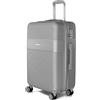 VOYAN Valigia da cabina 55 x 40 x 20 Bio, trolley rigido ABS leggero, con ruote doppie a 360°, guscio rigido leggero e serratura di sicurezza, bagaglio a mano per viaggi in aereo, grigio, Mediano