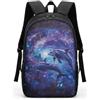 HUGS IDEA Cool 3D Animals Bookbag Dog Face Zaino Scuola Bambini, Delfini Galaxy