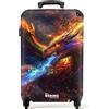 NoBoringSuitcases.com NoBoringSuitcases© Valigia Cabina Bambino Trolley Bambini Da Viaggio | 55x35x20 cm - Bagaglio A Mano Valigie Per Carry On Leggere Aereo Ruote Drago - Fuoco - Magico