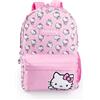 Hello Kitty Zaino rosa da bambina | Zaino scolastico con cerniera e stampa di personaggi | Borsa streetwear con cartoni animati per bambini | Borsa resistente per uso quotidiano e da viaggio