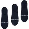 Emporio Armani Calzini Fantasmini Uomo 3 Paia in Cotone Stretch - Blu Navy