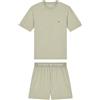 Emporio Armani Pigiama Uomo in Modal Soft con Bermuda - Verde Salvia