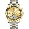 Poedagar Moda di Lusso Degli Uomini Della Vigilanza Automatica Data Settimana Orologio Da Polso Hollow Tourbillon, Oro Oro