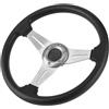 BONKZEBU Volante Sostitutivo per Auto da da 14 Volante Nero Universale per Aggiornamento Interni Auto (Argento)