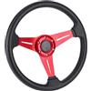 BONKZEBU Volante Sostitutivo per Auto da da 14 Volante Nero Universale per Aggiornamento Interni Auto (Rossa)