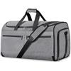 Bukere - Borsone da viaggio convertibile con scomparto per scarpe, impermeabile, 2 in 1, per uomo e donna, Grigio, Borsa porta abiti da viaggio