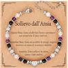 Aretas Bracciale quarzo rosa ametista tormalina nera sollievo ansia stress donna Ideale regalo per festa della mamma e anniversario adatto per mamma moglie e amica