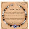 Aretas Bracciale occhio di allah ematite occhio di tigre tormalina nera protezione donna Ideale regalo per festa della mamma e anniversario adatto per mamma moglie e amica