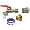 Meister 9924900 - Set di 4 beccucci a sfera da 3/4 pollici, con cestello di aspirazione, nastro sigillante e beccuccio, in ottone/rubinetto per acqua piovana, rubinetto per rubinetto/rubinetto/valvola