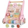 Takeeyce Girello in legno, Baby Push Walker, Montessori Toddler Walker Toy, Push and Pull Learning Activity Walker, Baby Walker con ruote per ragazzi e ragazze di 1 anno, Baby Walker Push Toy Regali per