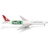 Herpa Modellino aereo Turkish Airlines Boeing 777-300ER Bio Fuel - TC-LJH, miniatura in scala 1:500, da collezione, senza supporto, in metallo