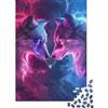 QHVMXCZB Fantasia Arte Dei Due Lupi Puzzle per Adulti Puzzle 1000 Pezzi Scena Astratta Colorata Relax Arredo Regalo 38x26cm/1000pcs