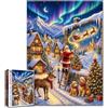 Tucocoo Puzzle di villaggio natalizio per adulti, 1000 pezzi, puzzle di Babbo Natale e renna, magico paesaggio invernale nevoso, gioco rilassante del cervello, regalo per puzzle e amanti del Natale
