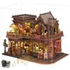 KingStora Bookish Cafe Book Nook, kit fai da te per artigianato - caffetteria e libreria in miniatura vintage europea, modellino artistico fatto a mano per adulti (edizione speciale)