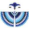 URAQT Uccello Feltro Costume, 2Pz Gufo Ali di Pavone Set Cosplay, Mantello Colorato e Maschera in Feltro per Bambini Ragazze Balli Halloween Feste in Maschera, Blu