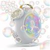 G-STORY Ricaricabile Macchina Automatica a Bolle per Bambini - 15000+ Bolle al Minuto, Rotazione 90°/360° e Luce LED. 2 Modalità di Velocità per Feste all'Aperto, Matrimoni e Compleanni.