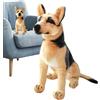 Genérico Pupazzo di peluche a forma di cane, realistico, morbido in posizione seduta, cuscino artigianale, elemento decorativo di cucciolo di peluche, per famiglia, , bambini, casa, uso interno