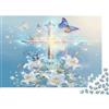 9K4D7V2G Farfalla Blu Giglio Puzzle 1000 Pezzi Carta per Adulti Scenario Naturale da Sogno Relax Decorazione Regalo Interazione Familiare 52x38cm/1000pcs