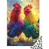 QHVMXCZB Gallo Colorato Puzzle 1000 Pezzi Carta Puzzle per Adulti Animale Fattoria Vivace Famiglia Concentrazione Relax Regalo Casa 38x26cm/1000pcs