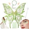 XEERUN Ali da fata per ragazze e donne, ali di farfalla per adulti, set per travestimento da elfo e farfalla, bacchetta magica per costume di Halloween, accessori per sposa, damigella d'onore