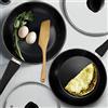 HOMICHEF Set di 2 padelle antiaderenti (24,9 e 28,9 cm) con coperchi in vetro, set di pentole e padelle per omelette, in acciaio inox senza nichel, compatibili con induzione