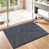 SHACOS Tappeto Bagno Antiscivolo 45 x 65 cm, Tappetino Bagno in Microfibra Soffice e Morbida, Super Assorbente, Lavabile in Lavatrice, Ideale per Doccia e Vasca da Bagno, Grigio Scuro