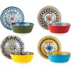 HENXFEN LEAD Ciotola per insalata in porcellana, 750ml Set di ciotole per 4 persone per Ramen, dessert, zuppa, cereali, pasta - Stile Bohemian
