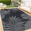 Homaxy Tappeto da esterno impermeabile, antiscivolo, reversibile, in plastica, facile da pulire, per campeggio, patio, spiaggia, picnic, cortile, 180 x 270 cm, grigio e nero