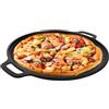 ZOFUN Padella per pizza in ghisa, 30 cm, rotonda, antiaderente, in ghisa, con doppi manici, per tortillas, fornelli, forno, barbecue
