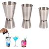 OTKARXUS Set di 3 bicchieri graduati da cocktail in acciaio inox, 25/50 ml, 15/30 ml, 30/60 ml, doppio misuratore jigger, accessori da cocktail per bar, feste, vino, cocktail, bevande, shaker