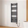 EMKE Scaldasalviette Elettrico Bagno,Curvo,140 x 50 cm, Antracite