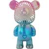 Credelin Mini ventilatore portatile a forma di orso, portatile, con 3 velocità, piccolo ventilatore ricaricabile senza fili, alimentato a batteria, personale per viaggi, bambini, adulti (rosa-blu)