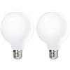 Jiotouhu Lampadina LED a filamento 5W E27 G80, guscio bianco latte, bianco caldo 2700K, equivalente a una lampadina alogena da 50W, lampadine decorative retrò in stile Edison, confezione da 2