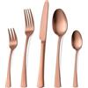 Bestdin set posate inox 6 persone, set di posate 30 pezzi, posate oro rosa, posate moderne adatte a casa/festa/ristorante (lavabili in lavastoviglie)