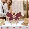 MYZQIFF Lettera personalizzata di testo personalizzato farfalla Wedding Guest Book con 30-100pcs Cuori di Legno, Legno Wedding Guestbook Segno, Anniversario Wedding segno nel libro per Cerimonia (style 3)