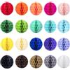EASY JOY Set di 20 palline colorate a nido d'ape, con pompon, in feltro, decorazione per feste di compleanno