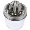 FUOYLOO Spremiagrumi Compatto Manuale in Acciaio Inossidabile e Vetro, Argento | Spremifrutta Manuale per Cucina di Casa, Facile da Usare, Rapido, Facile da Riporre