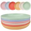 Atliberswo 6 Pezzi Piatti in plastica, 23 cm, piatti da campeggio, piatti plastica rigida lavabili riutilizzabili, infrangibili, adatti al microonde, lavabili in lavastoviglie per giardino, esterno,Spaghetti