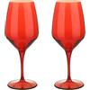 Pasabahce Set 2 calici vino in vetro rossi Allegra rosso arredo tavola