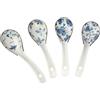 YILANJIN Asiatici Cucchiai da Zuppa, Set di 4 in Ceramica Cucchiai da Zuppa Cinesi, Giapponesi e Coreani con Manico Lungo e Curvo per Ramen, Riso, Pho, Wonton e Noodles, Cucchiai di Ceramica