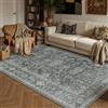 PureCozy Tappeto Salotto 140x200cm Nero Vintage | Lavabile in Lavatrice, Antiscivolo, Pelo Corto, Camera da Letto, Grande, Soggiorno