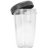 HERCHR Bicchieri di ricambio per frullatore, 32/24/18 oz, bicchiere miscelatore trasparente in ABS, caraffa graduata, borraccia da viaggio con coperchio per frullatore da 900 W. (Tazza media 24 once)