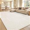 Sour Lemon Tappeto per soggiorno, 160x230cm, 3D, motivo a semicerchi, lavabile, soffice, per camera da letto, carpet, a pelo corto, morbido, antiscivolo, per cameretta dei bambini