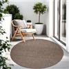 TT Home Tappeto Per Esterni Tappeto Cucina Balcone Terrazza Design Moderno Monocolore, Colore:taupe, Dimensione:120 cm tondo